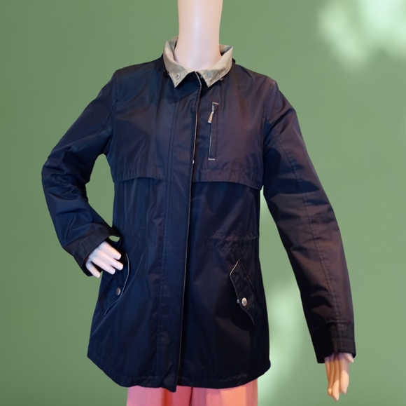 Liz Claiborne Midweight Anorak Black Water Resistant Outerwear Hooded Jacket - Picture 11 of 16
